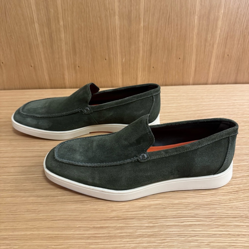 Joseph Abboud Hunter Green Suede Loafers - Picture 3 of 7